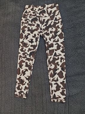 Alia Brown and White Cow Print Leggings